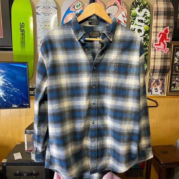 Pendleton Other - Pendleton Blue and White Plaid Casual Shirt mason men’s size large